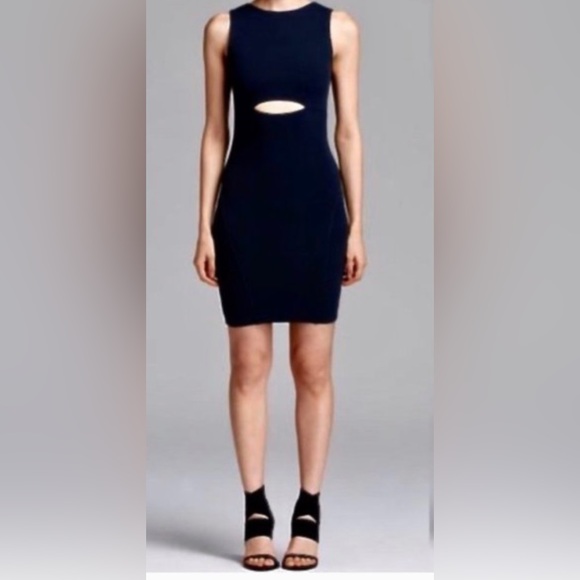 Helmet Lang Front Cut Out Mini Dress - Picture 5 of 12